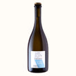Bottiglia di vino frizzante con etichetta bianca e azzurra. Sul fronte il logo di un'anatra in volo con sotto il nome "Vi' Confondo".